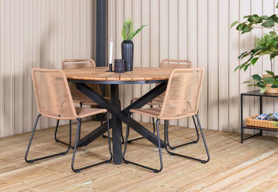 Havemøbelsæt med 4 stole