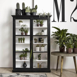 Classic Vitrineskab - 2 dre - Sort