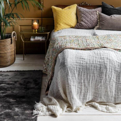 Noble Gulvtppe med Frynser - Brunt