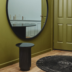 Asio Rundt Spejl - Sort : 160 cm