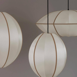 Indochina Oval B Lampeskrm - Offwhite/amber