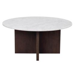 Brooksville rundt Sofabord - Hvidt/Brunt