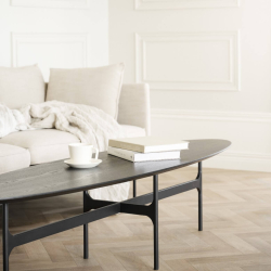 Colton Sofabord - ovalt 180 x 50 Sort