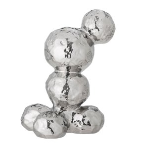 Bobby Deko fra Bloomingville – skulpturel figur i stentj med blank kromfinish og organiske bobleformer