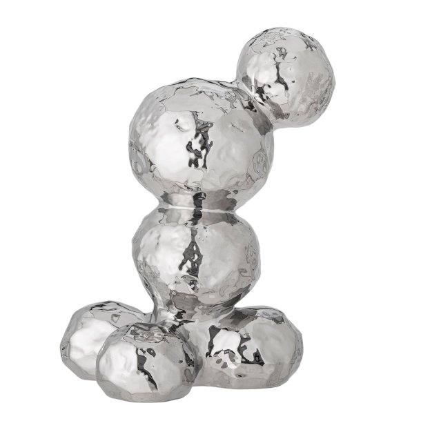 Bobby Deko fra Bloomingville – skulpturel figur i stentj med blank kromfinish og organiske bobleformer
