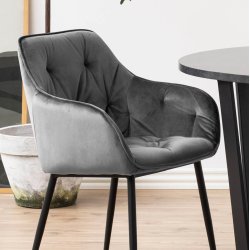 Brooke spisebordsstol - St af 2 - Mrkegr