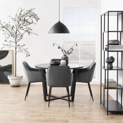 Brooke spisebordsstol - St af 2 - Mrkegr