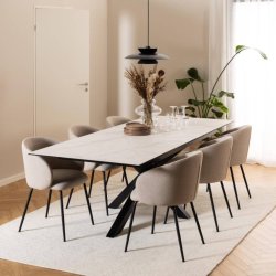 Heaven Spisebord med udtrk - Hvid keramik