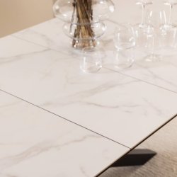 Heaven Spisebord med udtrk - Hvid keramik