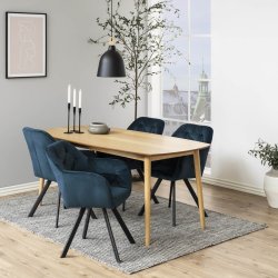 Lola spisebordsstol med armln - Marinebl
