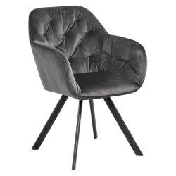 Lola spisebordsstol med armln - Mrkegr