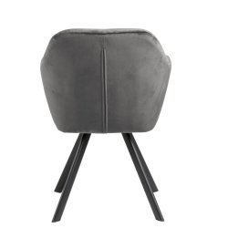 Lola spisebordsstol med armln - Mrkegr