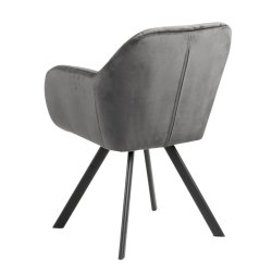 Lola spisebordsstol med armln - Mrkegr