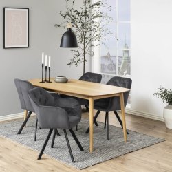 Lola spisebordsstol med armln - Mrkegr