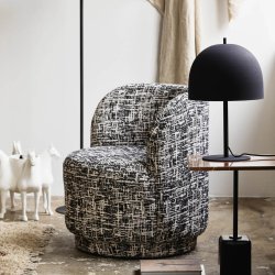 Bomu loungestol - sort/hvid