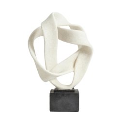 Rosala skulptur i sort og hvid betonfinish – hj dekorativ figur p fod, kunstnerisk og stilren dekoration