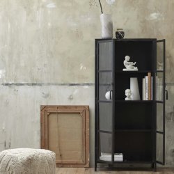 Phoenix vitrineskab 4 hylder - Sort