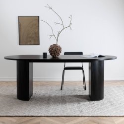 Bianca Ovalt spisebord - Sort