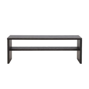 Telemarket rektangulrt sofabord i sort med integreret hylde – moderne og stilfuldt design til stuen