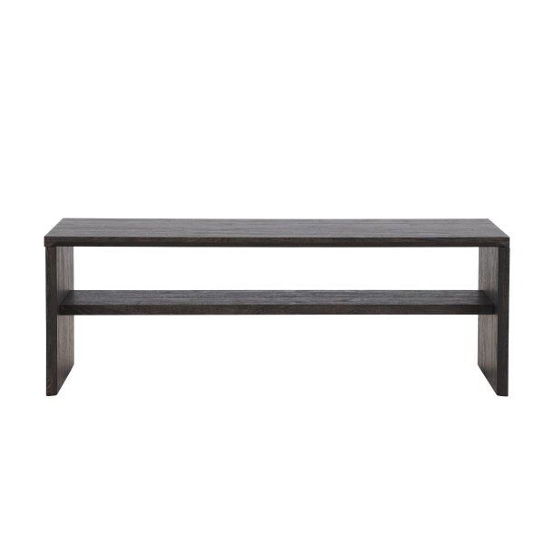 Telemarket rektangulrt sofabord i sort med integreret hylde – moderne og stilfuldt design til stuen