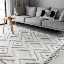 Dahlia Gulvtppe - 300x400 - Hvidt