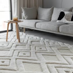 Dahlia Gulvtppe - 300x400 - Hvidt