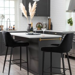 Plaza barstole - sort - St af 2